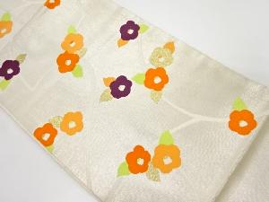 椿模様織り出し名古屋帯